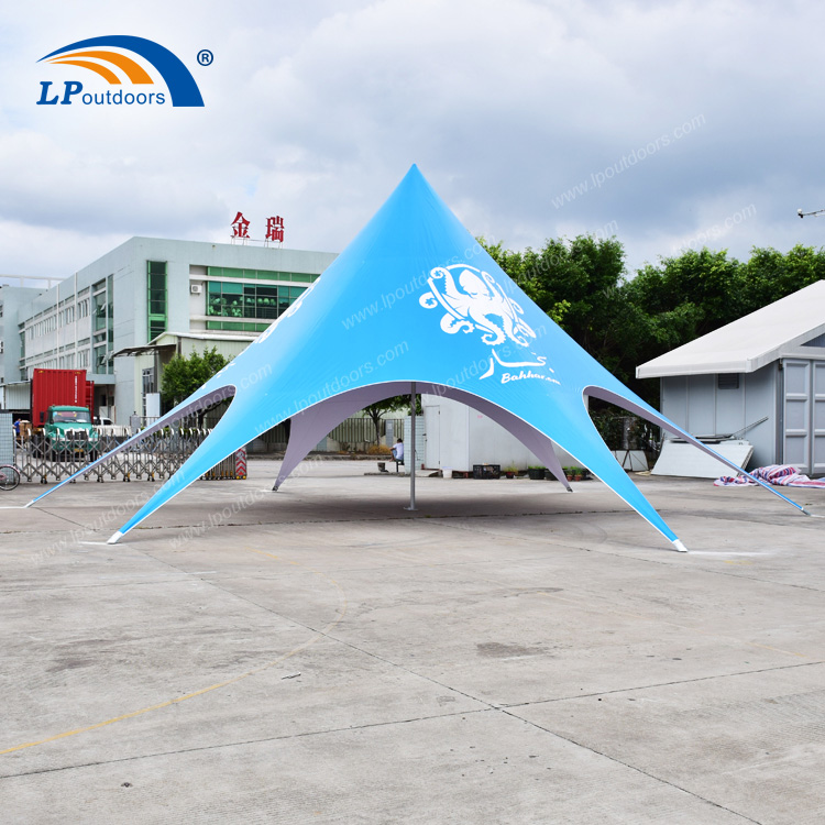 Tienda de la sombra de la estrella del azul del logotipo modificado para requisitos particulares fábrica de China para el alquiler del acontecimiento